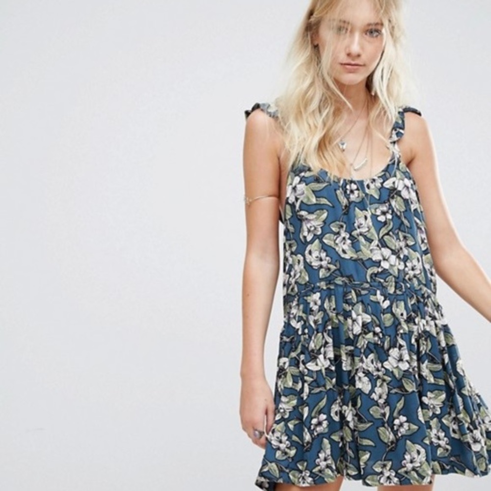 Free People | Dear You Floral Teal Green Dress